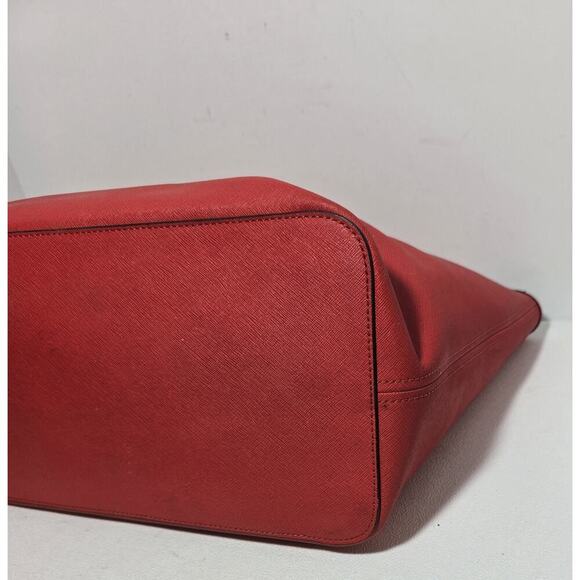 Michael Kors Jet Set Travel Tote Saffiano Leather Tote Red-Orange LG MSRP $278 - Picture 10 of 14